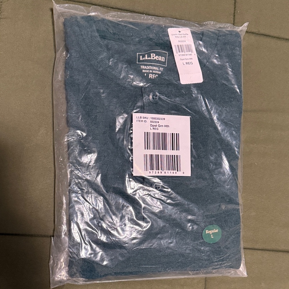 L.L. Bean Blue Henley Top